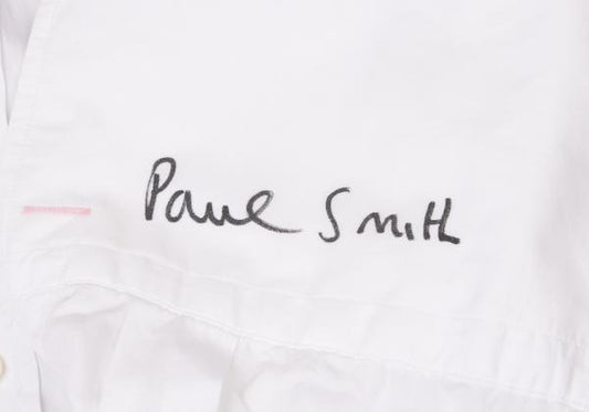 Paul Smith Autographed Cotton Long Cuff Shirt White Size L