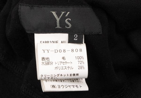 Y's Brushed Dot Wool Midi Dress Black Size 2