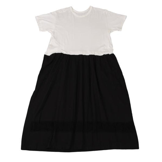 Y's Fringe Hem Design Midi Dress White Size 2