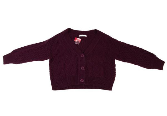 PINK HOUSE Off Shoulder Cable Knit Cardigan Purple Size M