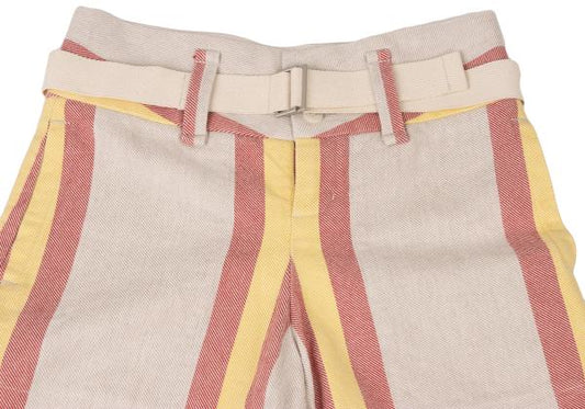 ISSEY MIYAKE me Stripe Canvas Wide Pants Red Yellow Size F