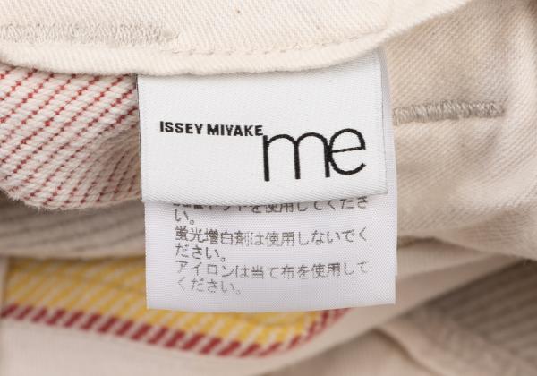 ISSEY MIYAKE me Stripe Canvas Wide Pants Red Yellow Size F