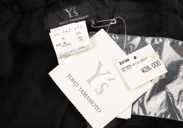 Y's Wool Inside Out Pants Black Size 3
