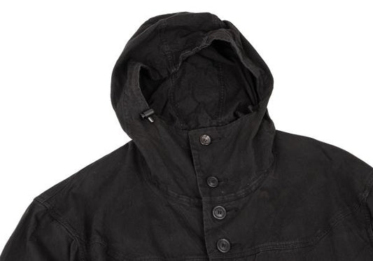 ISSEY MIYAKE MEN Condensed Cotton Hooded Black Jacket Size S-M