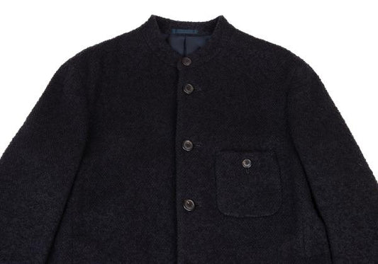 ISSEY MIYAKE MEN Wool Blend Textured Dark Purple Jacket Size M