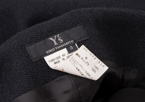 Y's Wool Many Button Wrap Midi Skirt Navy Size 3