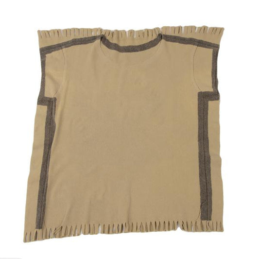 ISSEY MIYAKE A-POC Cotton Nylon Fringe Top Beige Size 2