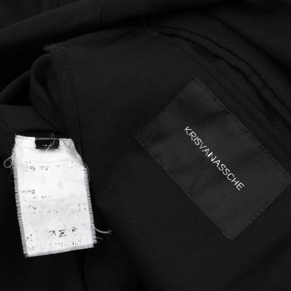 KRIS VAN ASSCHE Wool Gabardine Jacket Black Size 44