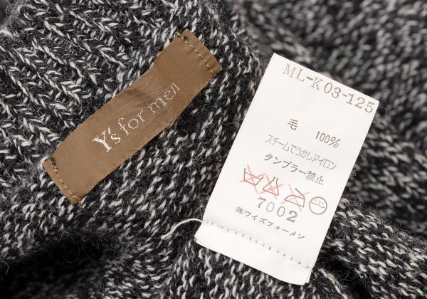 Y's for men Wool Melange Knit Black White Size M