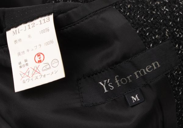 Y's for men Wool Leather Piping Jacket Black/White Size M