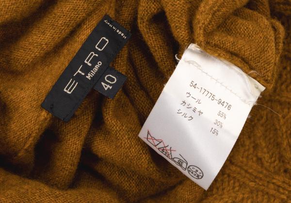 ETRO Cashmere Wool High Neck Sweater Camel Size 40