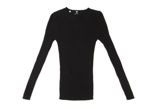 Jean Paul GAULTIER FEMME Wool Rib Knit Sweater Black Size 40
