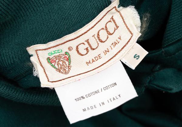 GUCCI Cotton Pocket Logo Embroidered Shirt Green/Navy Polo Size S