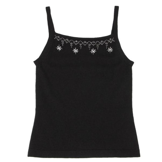 KEITA MARUYAMA Black Rayon Blend Beaded Camisole Size 1