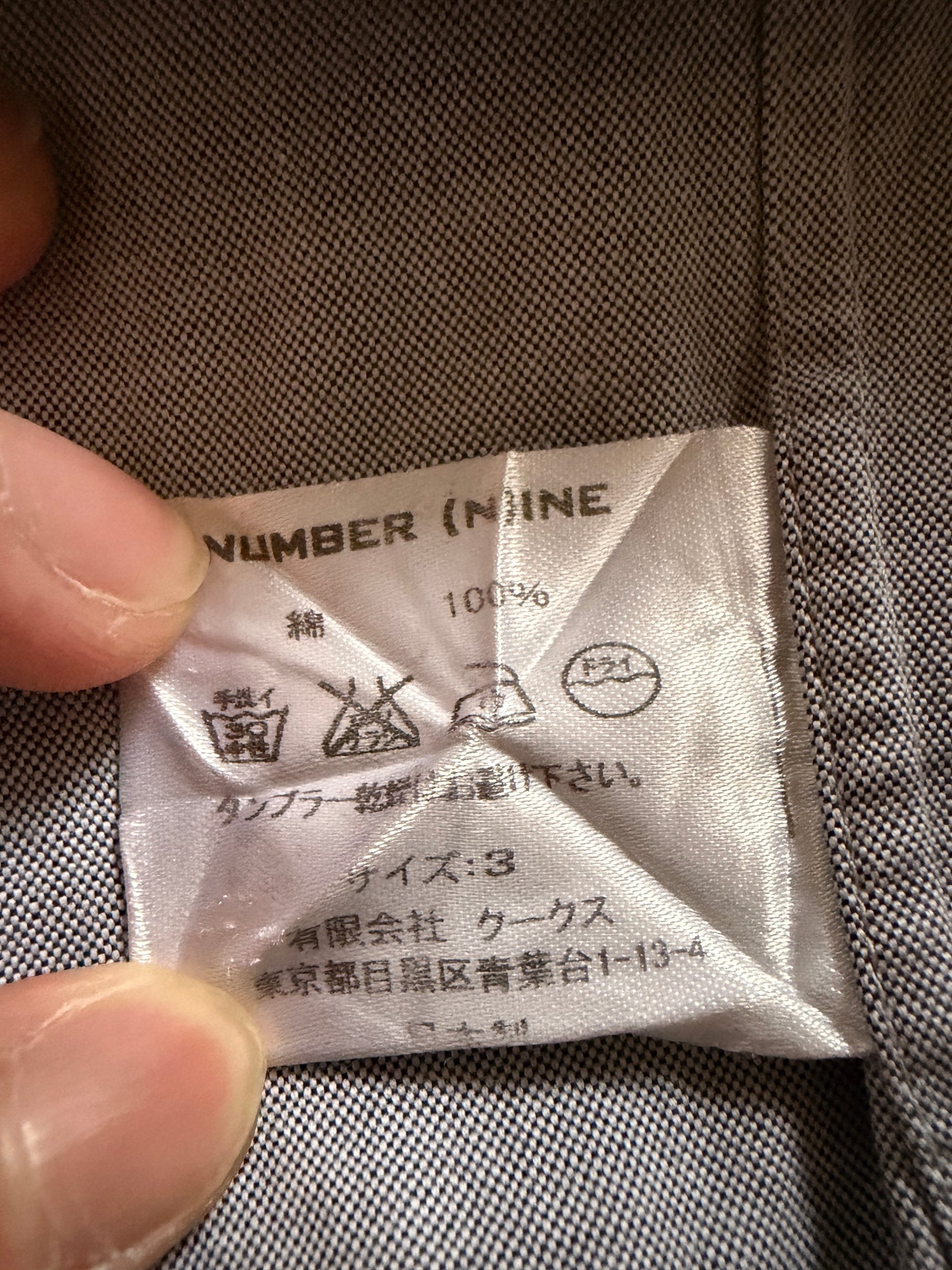 NUMBER (N)INE Love God Murder Asym Fly Front Shirt