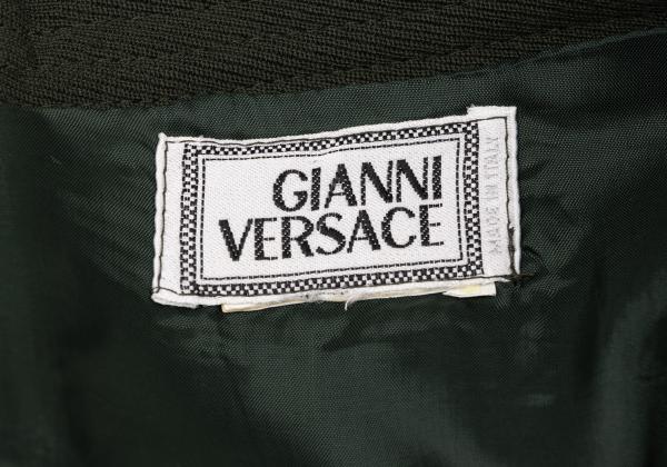 GIANNI VERSACE Wool Blend Pocket Back Skirt Green Size M