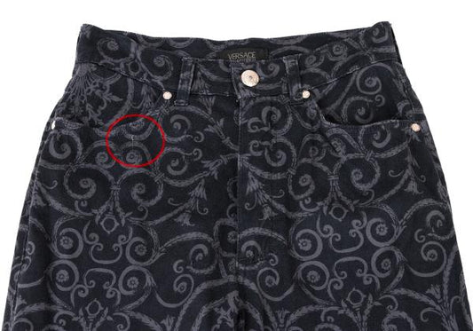 VERSACE CLASSIC V2 Stretch Cotton Baroque Pants Navy Size 27