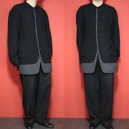 ISSEY MIYAKE MEN 11AW Bicolor Mao Collar Jacket Size 5