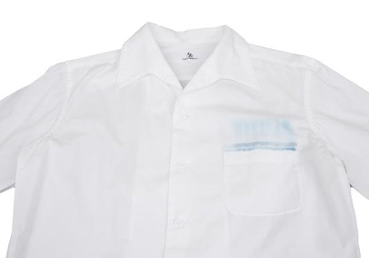 Y's for men Paint Design Open Collar Long Shirt White Size 3