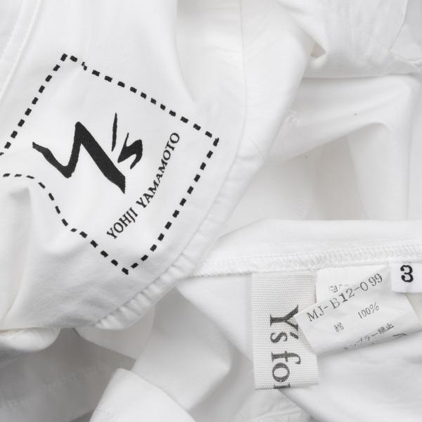 Y's for men White Cotton Double Pocket Collar Shirt Size 3