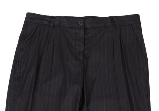 DOLCE&GABBANA Wool Stripe Tapered Pants Navy Size 40
