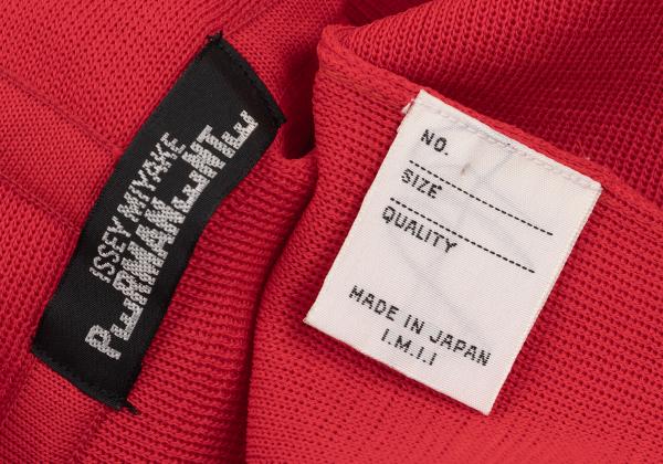ISSEY MIYAKE PERMANENTE Red No-Collar Cardigan Size M