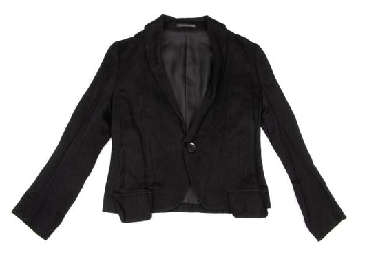 Y's Blended Shawl Collar Short Jacket Black Size 2