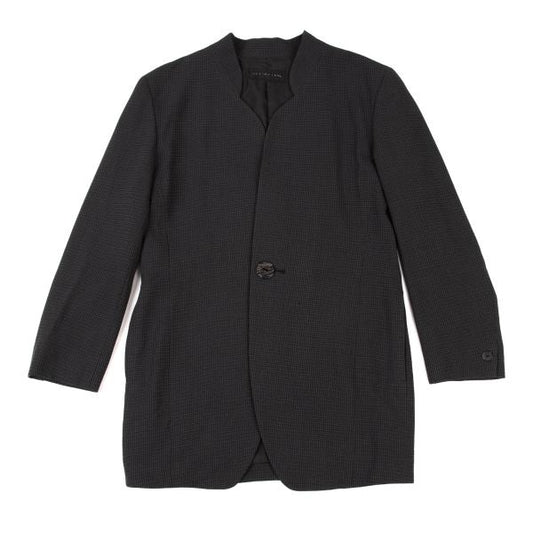 JURGEN LEHL Wool Design Weave Band Jacket Charcoal Size M