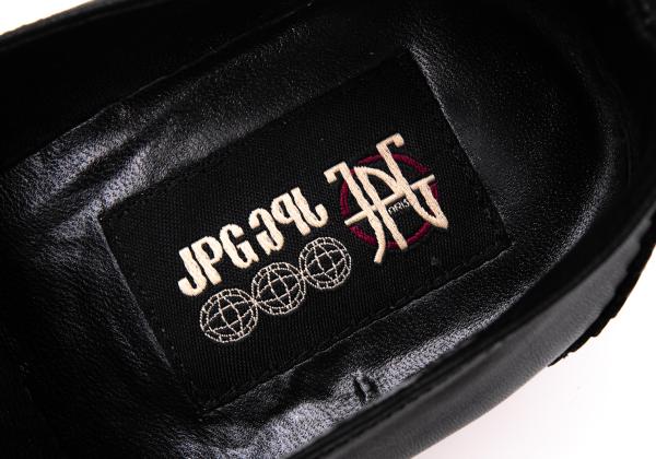 JPG by GAULTIER Leather Pinking Loafers Black Size 23.5CM