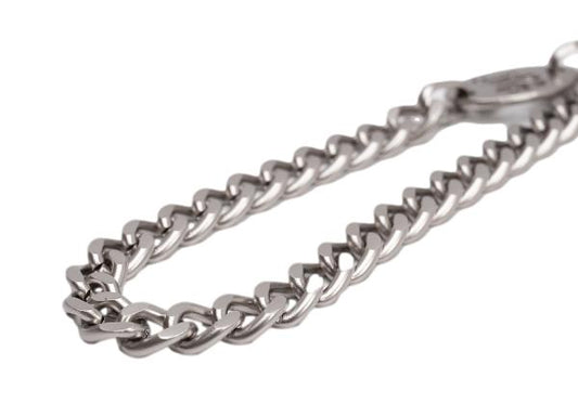 Jean Paul GAULTIER Stencil Font Plate Chain Silver