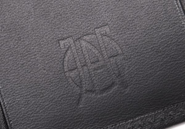 Jean Paul GAULTIER Leather Arrow Mark Plate Key Case Black