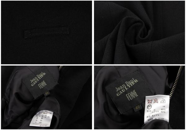 Jean Paul GAULTIER FEMME Wool Acrylic Coat Black Size 40