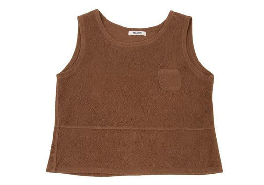Plantation Cotton Blend Mini Pocket Tank Top Brown Size M