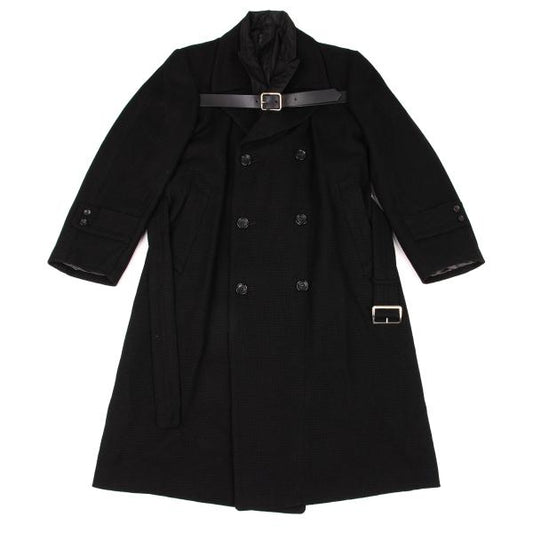 COMME des GARCONS Belted Layered Wool Coat Size S
