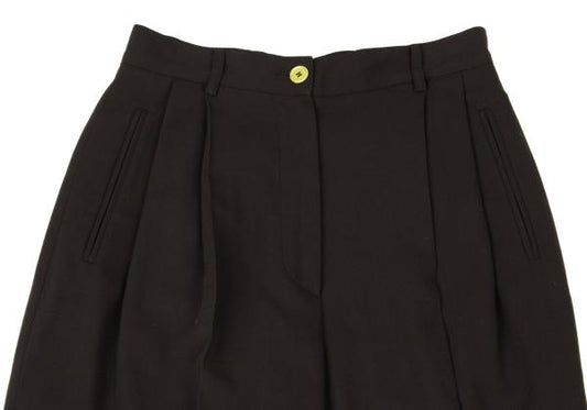 GUCCI Wool Two-Pleat Pants Dark Brown Size 42