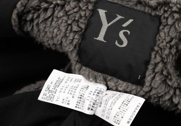 Y's Black Boa Lined Collarless Jacket Size 1