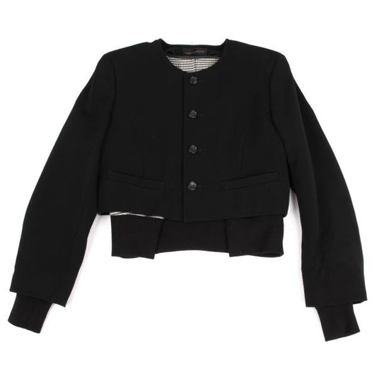 COMME des GARCONS Houndstooth Lined Collarless Jacket Size M