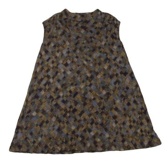 JURGEN LEHL Cotton Diamond Check Jacquard Blue Multi Blouse Size M