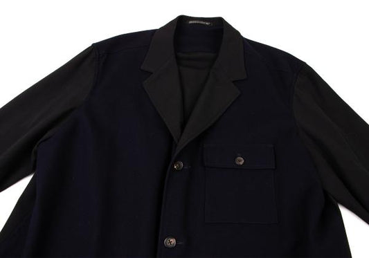 Yohji Yamamoto POUR HOMME Wool Mixed Jacket Blue Size M