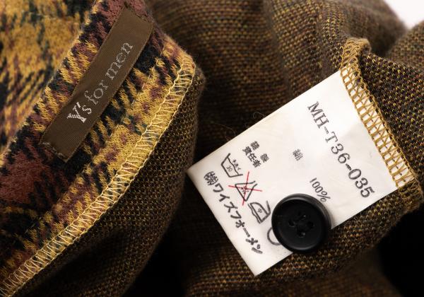 Y's for men Check Flannel Shirt Jacket Yellow Size M