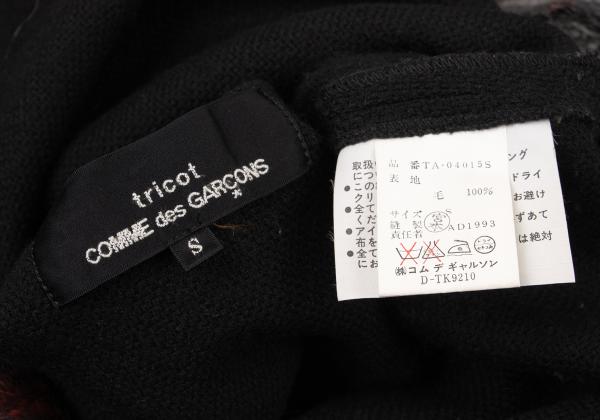 tricot COMME des GARCONS Wool Shaggy Hem Check Dress Size S