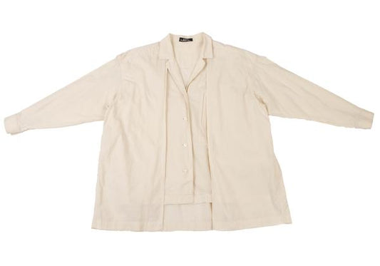 ISSEY MIYAKE PERMANENTE Cotton Layered Jacket White Size M