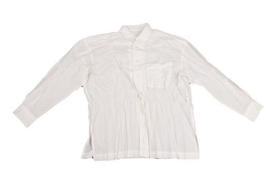 ISSEY MIYAKE Off-White Poly Wrinkle Pleated Shirt Size M
