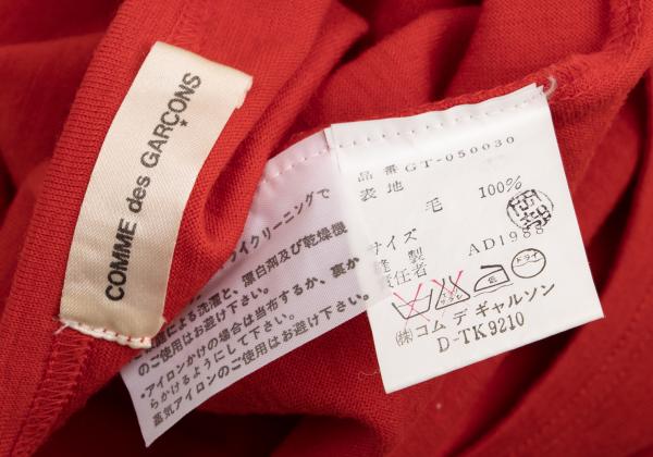 COMME des GARCONS Wool Elbow Cutout Knit Sweater Red Size M