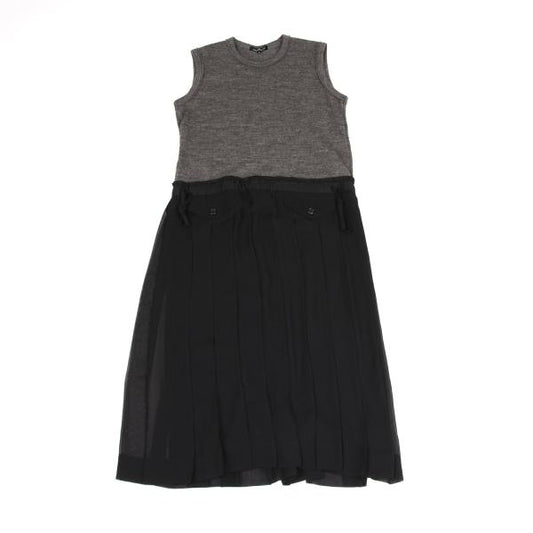 COMME des GARCONS Sheer Pleated Knit Sleeveless Dress Size S
