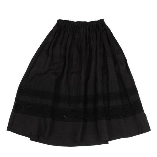 COMME des GARCONS Cupro Lace Panel Skirt Black Size S