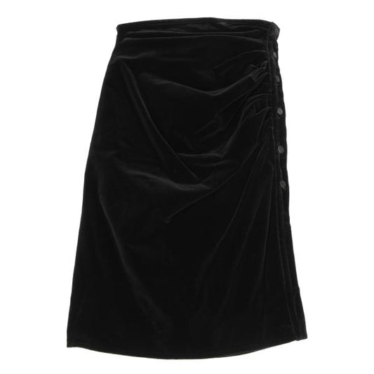 FOXEY Velour Side Gather Skirt Black Size 40