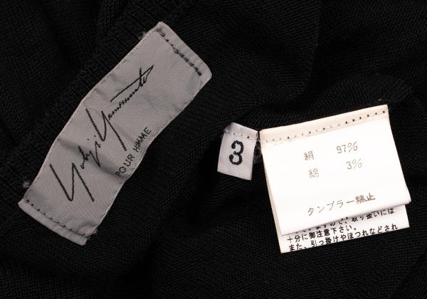 Yohji Yamamoto POUR HOMME Silk Paneled Knit Black Size 3