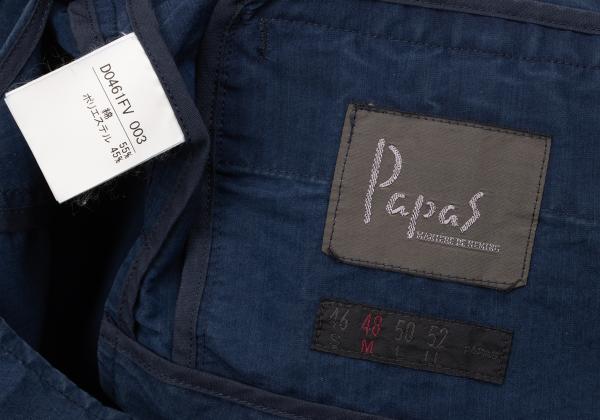 Papas Indigo Dye Crown Embroidered Vest Blue Size 48M