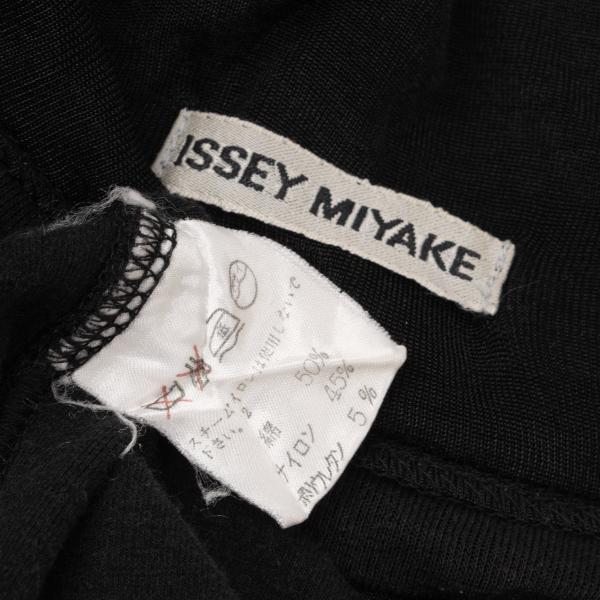 ISSEY MIYAKE Cotton Blend Stretch Half Zip Top Black Size M